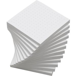 (12 Pad) Dotted Sticky Notes, 3x3 Inch, Dot Grid Self-Stick Notes, Easy to Post for School, Office, Notebook, White Color Pads/Pack