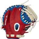 Mizuno Youth Prospect Baseball 32.5" Catcher's Mitt, RH Red-Blue, 32.5 inches