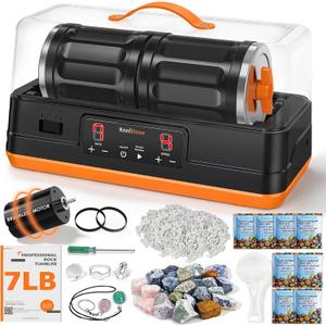 C1 Pro Ultra Quiet Rock Tumbler Kit - Dual Barrel 7LB Capacity, Large