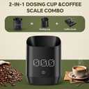 Digital Coffee Bean Dosing Cup for Espresso with LED Scale - High Precision Coffee Grounds Measurer, Barista-Strength Brewing Accessory & Perfect Coffee Lover Gift (Black, Sleek Design)