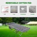 Camping Cot, 28'' Wide Heavy Duty Sleeping Bed for Adult, Protable Folding Cot with Mattress & Carry Bag (Cement Gray), 75 inches x 28 inches x 15 inches