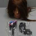 Mannequin Head with 100% Real Human Hair Cosmetology Mannequin Head to Practice Hairstyles Doll Head Training Head for Hairdresser (Brown)