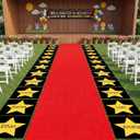 Flutesan 2ft x 15ft Graduation Red Carpet Runner with 100 Pcs Yellow Star Shaped Cutouts 2026 Preschool Kindergarten Graduation Decorations Set for Preschool Photography Party Decorations