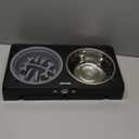 Elevated Dog Bowls, Dog Feeder with Stainless Steel Dishes & Slow Feeder Bowl, 5 Heights Adjustable Raised Stand for Medium Large, Food Dishes with Non-Slip Feet (Black)