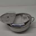 Deep Fryer Pot, Japanese Tempura Frying Pot 304 Stainless Steel Small Deep Fryer with Thermometer,Lid And Oil Drip Drainer Rack for French Fries Shrimp Chicken Wings and Shrimp (24cm/9.4inch)