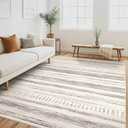 Area Rug Living Room Rugs - 5x7 Washable Large Soft Neutral Boho Moroccan Bohemian Farmhouse Rug Indoor Floor Carpet for Bedroom Under Dining Table Home Office Decor - Brown Beige