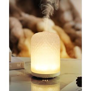 Essential Oil Diffuser - 2.4MHz Ultrasonic Glass Diffuser with Pulse/Continuous Mist & Night Light, Waterless Auto-Off, Silent Aromatherapy Diffuser for Home, Office, Yoga, Spa, Gifts & Home Decor.