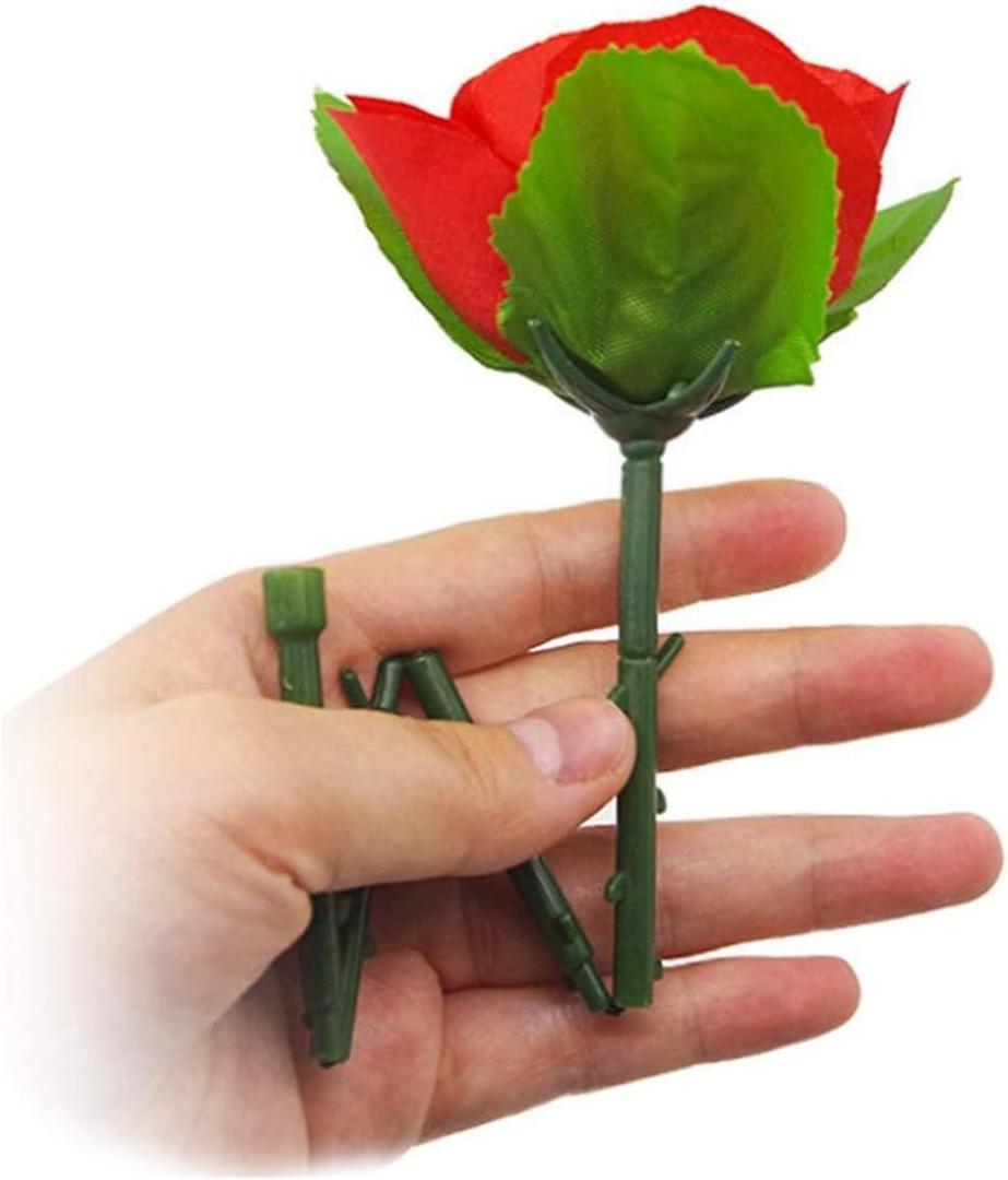 WSNMING 5 Pcs Folding Appearing Rose Flower Magic Tricks Toys Accessories Props for Stage Bar Party Home Shows Street