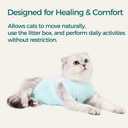 Cat Recovery Suit Breathable Post-Surgery Onesie for Male & Female Spay/Neuter, Light Green, M