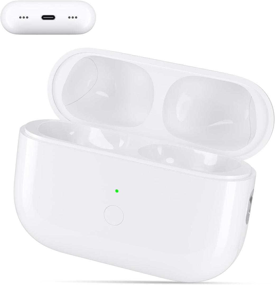 Wireless Charging Case for AirPods Pro 1/2 gen USB C PortReplacement Cases Compatible with AirPods Pro 1st / 2nd, Qi-Certified with Bluetooth Pairing Sync Button