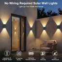 Solar Wall Light Outdoor,3000/4500/6000K/RGB 13 Modes Dusk to Dawn Wall Lighting Solar Sconce Lights IP67 Waterproof Up and Down Solar Lights Outdoor for House, Yard ,Garage, Porch,Fence,Patio(4PCS)