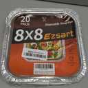 8x8 Aluminum Pans - 20 Pack Disposable Foil Pans, Aluminum Roasting Trays for Holiday Cooking, Parties Meal Prep, Storage, Heating and Baking