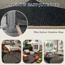 Lahome Enfys Rainbow Easy Jute Outdoor Carpet, Washable Rugs 9x12 for Living Room Patio Large Farmhouse Indoor Outdoor Carpet, Contemporary Black Dining Room Rugs for Under Table Office Backyard