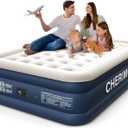 Twin Air Mattress with Built in Pump, 18 Raised Thick Inflatable Bed, 440lb Comfort Support, Inflatable Blow Up Mattress with Carry Bag for Camping, Fast Self-Inflating Air Bed for Guest&Home