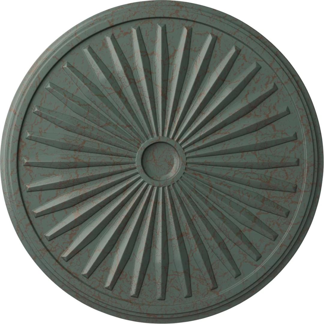 33 1/8"OD x 3 1/2"ID x 1 3/8"P Leandros Ceiling Medallion (Fits Canopies up to 5"), Hand-Painted Cloud Burst Crackle