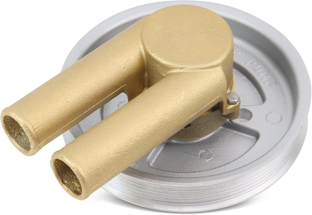 21214596 Raw Sea Water Pump With Double V Belt Pulley Compatible with Volvo Penta 4.3L 5.0L 5.7L V6 V8 GL GXI