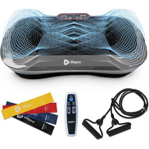 Lifepro Waver Vibration Plate Exercise Machine  High-Intensity Vibration for Muscle Activation, Full-Body Workout Vibrating Platform with Loop Bands, Fitness Equipment for Strength Toning & Fat Loss (Gray)