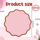 Pink Scalloped Paper Placemats 60 Pcs Disposable Coated Paper Waterproof Place Mat with Wavy Edge Table Decor for Baby Shower Party Supplie Birthday Wedding Banquet Tea Party (13.5 Inch Round)