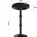 Small Round Side Table, Coffee Drink Table for Small Spaces, Modern Night Stand with Metal Leg, Weighted Iron Base Pedestal Round End Tables for Living Room, Bedroom, Narrow Corners,Sofa Couch