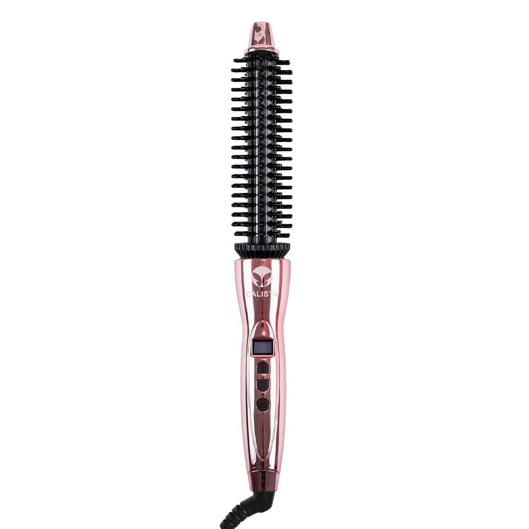 Calista Perfecter Pro Heated Round Brush - Thermal, Hot Styling Brush, For Women, 0.75 Inch, Rose Gold, Adjustable Temp & Dual Voltage