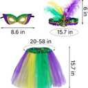 5PCS Festival Costumes Accessories for Women, Faux Feather Headband, Beads Necklaces Feather Boa, Applicable to Party Cosplay