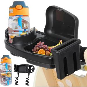 Universal Stroller Snack Tray with Cup & Phone Holder, Stroller Cup Holder Attachment with water Bottle Stroller snack tray to attach all Strollers, Stroller Accessories holder for Snacks and Drinks