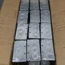 RACO 232 4 in. Square Electrical Box, 2-1/8-Inch Deep, 1/2-in. and 3/4-in. Side Knockouts, Welded, Gray, 25-Pack