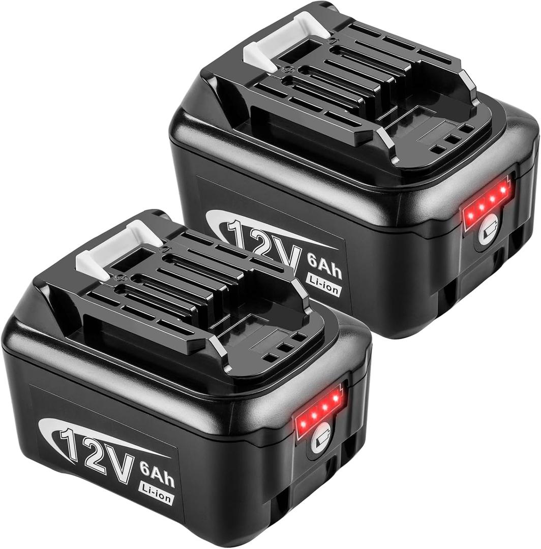 Futurebatt 2-Pack 12V High-Output 6.0Ah Battery for Makita BL1021B BL1041B Power Tools 12-Volt max CXT Lithium-Ion Battery