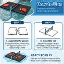 Silipull Floating Table Tennis for Pool Game, Floating Table Top with Net Set Swimming Pool Game with Paddles and Balls for Adult Summer Beach Party Outdoor Fun
