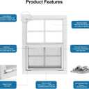2 Pack Shed Window 12" W x 16" H, White Flush Mount Window with Tempered Glass and Removable Screen for Playhouses, Sheds, Garage and Chicken Coops