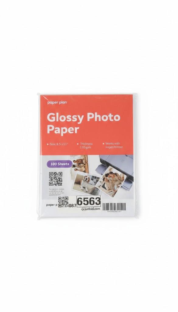 Paper Plan Glossy Photo Paper For Printer 8.5 x 11" (100 Sheets) Works with Inkjet Printer, Easy to Use, Premium Picture Paper