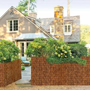 MOOKNAT 2 Pack Reed Bamboo Screen Fencing,2.6FT16.4FT Natural Reed Fencing Reed Screen for Balcony Reed Fence Bamboo Reed Fence for Outdoor Backyard Patio(Brown)
