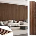 Art3d 6-Pieces Wood Slat Panels for Stylish Interior Decor and Ceiling Decoration, MDF 3D Textured Panel for Ceiling and Wall,Size 94.6 x 7.4 in-Walnut