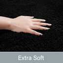 LOCHAS Bathroom Rug Runner 24x84 Inch, Soft Thick Absorbent Microfiber Bath Rugs for Bathroom, Machine Washable, Shaggy Plush Non Slip Bath Mat for Tub, Shower Floor, Quick Dry Mats, Black