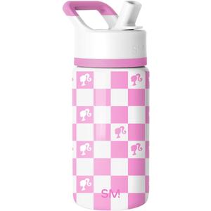 Simple Modern Kids Summit Water Bottle with Straw Lid | Mattel Barbie 14oz Stainless Steel Cup Insulated Tumbler for Girls, School | Barbie Checkmate