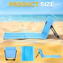 Vicenpal Foldable Beach Lounge Chairs Portable Lightweight Beach Mat Lounger Chairs with Back Support Pool Seat for Sunbathing Sand Tanning Outdoor Poolside Camping Picnic Lawn(Blue,2 Pack)