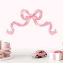 Zonon Metal Pink Bow Decor Room Art 15.75 x 7.87 Inch Coquette Bow Wall Art for Girls Cute Girly Preppy Girly Aesthetic Wall Decor for Home Dorm Decoration Coquette Party Gift for Girls Teens Women
