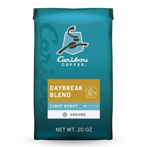 Caribou Coffee, Light Roast Ground Coffee, 100% Arabica Coffee - Daybreak Morning Blend 20 Ounce Bag (EXP 06/29/26)