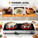 AMZCHEF Double Burner Electric Cooktop, 1800W Infrared Portable Stove