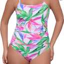 Women's Classic Swim Tankini (Large, Birds of Paradise Hot Orchid)