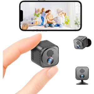 Mini Camera Wireless 4K WiFi Security Camera, Battery Powered PIR Alerts | 150° wide view for home, pet and office monitoring, 1200mAh rechargeable battery with up to 30-day standby and app control