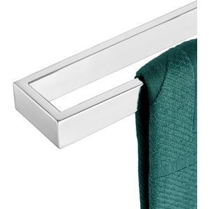 KOKOSIRI Towel Holder Chrome Bath Towel Bar Rack 24-Inch Kitchen Holder Polished Stainless Steel for Bathroom Hardware Wall Mounted, 1 Pack B4008CH-L24