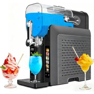 Slushie Machine for Home - 88oz Frozen Drink Maker Slushy Machine, 2-In-1 Soft Ice Cream Maker, 6 Preset Programs| Slushie, Cocktails, Frappés, Ice Cream, Smoothies, Milkshakes (Screen Version） (EXP 07/06/26)