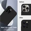 FireNova Designed for iPhone 15 Pro Max Case, Silicone Upgraded [Camera Protection] Phone Case with [2 Screen Protectors], Soft Anti-Scratch Microfiber Lining Inside, 6.7 inch, Black