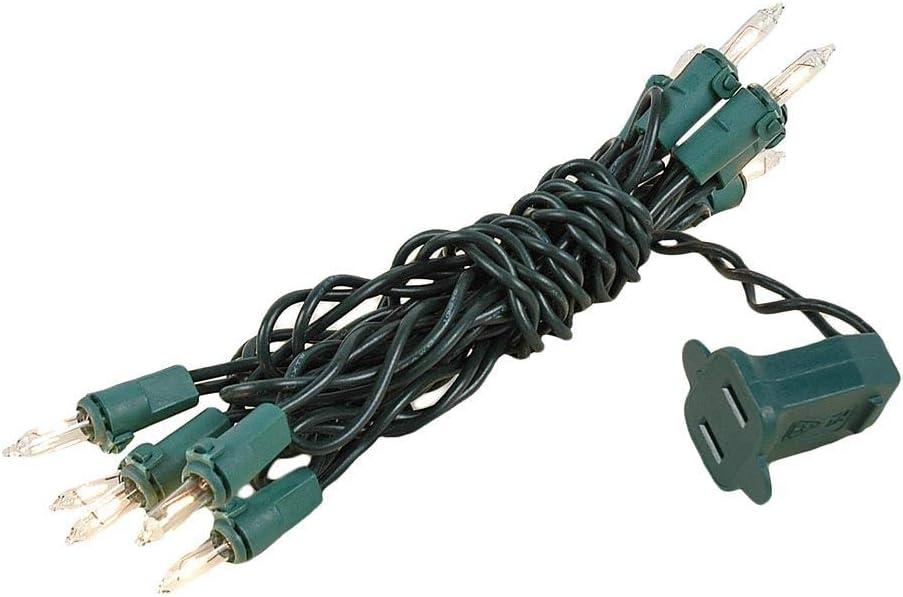 Novelty Lights 5 Feet 10 Bulbs Vintage Short Mini Light String, Clear Bulbs on Green Wire, 4-Inch Spacing Fairy Lights, Connectable End-to-End, UL Listed for Indoor/Outdoor