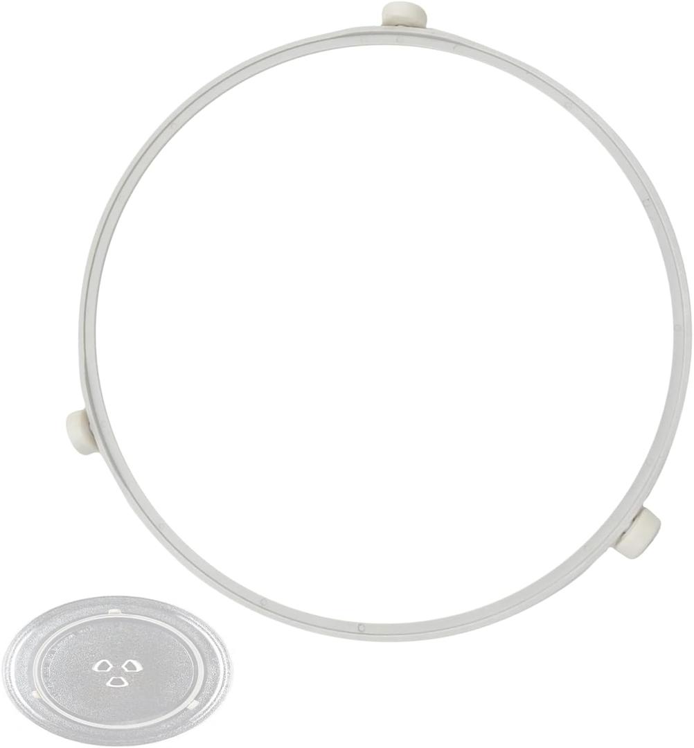 2 x 9.53in WB06X10705 Microwave Turntable Ring Replacement for GE Microwaves,Rotating Ring Roller,Microwave Oven Tray Support,Glass Plate Tray Support Holder