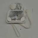 Missnine Anti-theft Clear Backpack, Small Mini Clear Bag for Sport Event Concert with Cute Fur Ball (White)