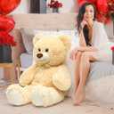 MorisMos Giant Teddy Bear Stuffed Animal 3 ft, 36 in Large Teddy Bear for Baby Shower Decor, Soft Big Stuffed Animal Plush Toy for Kid Birthday Christmas Girlfriend Valentines Gift,Beige/Cream