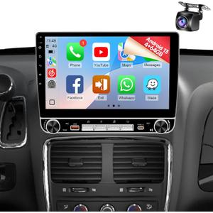 Naifay 4G+64G Android 13 Car Stereo for Dodge Grand Caravan 2011-2020 Chrysler Town&Country 2011-2016 Grand Voyager 2011-2015 Radio Upgrade 10.1Inch IPS Screen with CarPlay Android Auto BT/FM/GPS/SWC