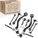 A-Premium Set of 12, Front Lower Forward & Rearward Control Arm, Sway Bar Link, Inner Outer Tie Rod End, Lower Forward Ball Joint, Compatible with BMW E83 Series - X3 2007 2008 2009